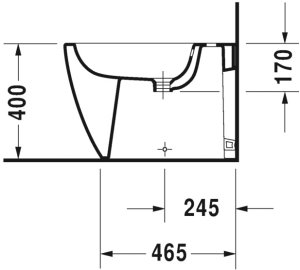 Pastatoma bidė Duravit Me By Starck 370x600 mm