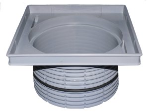 Trapo uždedamas elementas D195/240x240 PP rėmu, O-tarpine