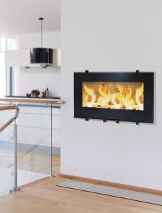 Plieninis židinio ugniakuras HWAM I 30/65 (1100x619x470); 10kW