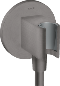 Dušo laikiklis su žarnos pajungimu AXOR ShowerSolutions, šlifuoto juodo chromo spalvos (Brushed Black Chrome)