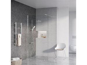 Stacionari dušo sienelė Ravak Walk in Wall 70 cm, blizgiu profiliu, skaidriu stiklu, su laikikliu komplekte