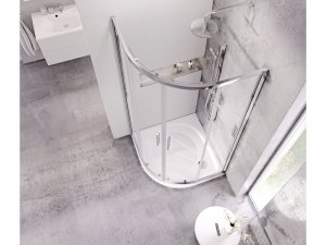 Dušo kabina Ravak Blix Slim BLSCP4-80, blizgiu profiliu, skaidriu stiklu