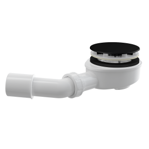 Dušo padėklo sifonas Alcadrain A492BLACK, pažemintas, 90 mm, su juodu matiniu dangteliu