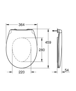 WC dangtis GROHE Bau Ceramic 