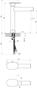 Praustuvo maišytuvas Ravak Spring SG014.00, 255 mm, baltos matinės spalvos