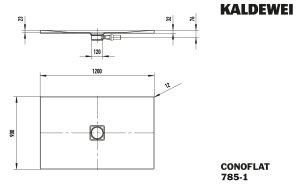Dušo padėklas Conoflat 785-1 120x90, secureplus