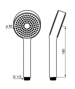 Galvutė dušo Oras Apollo ECO  Ø 95 mm