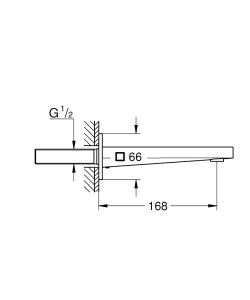 Potinkinis vonios maišytuvo snapas Grohe Plius 168mm