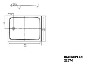 Dušo padėklas Cayono Plan 2257-1 100x90, secure plus 