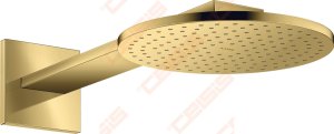 Dušo galva su laikikliu iš sienos AXOR ShowerSolutions 250 2jet, poliruoto aukso spalvos (Polished Gold Optic)