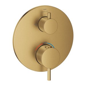 Dekoratyvinė dalis potinkinio dušo maišytuvo Grohe Atrio Spa 2 funkcijų matinės aukso spalvos