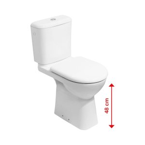 Unitazo puodas Jika DEEP BY JIKA neįgaliesiems (48cm aukščio), vertikalus nuotakas