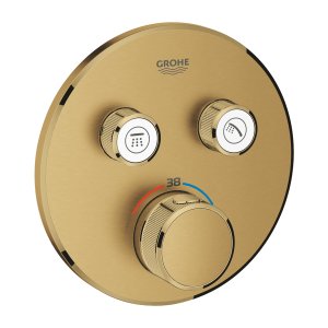 Dekoratyvinė dalis potinkinio dušo maišytuvo GROHE Grotherm SmartControl 2 funkcijų matinės aukso spalvos