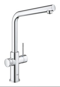 Plautuvės maišytuvo komplektas su filtravimo ir gazavimo funkcija GROHE Blue Home L, chromo spalvos 