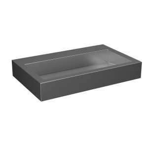 Sanela nerūdijančio plieno praustuvas, matmenys: 700x440mm, tvirtinamas prie sienos, be skylės maišytuvui, su sifonu, su tvirtinimais, matinis