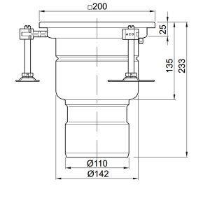 Trapas EG142, vertikalus DN100