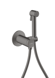 Rankinis bidė dušelis AXOR Bidette Showers 1jet, su laikikliu ir 1,25 m žarna, poliruoto juodo chromo spalvos (Polished Black Chrome)