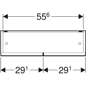 Spintelė veidrodinė Geberit Selnova Square 60 cm. balta blizgi