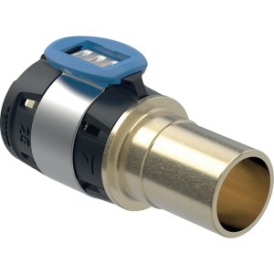 Sujungimas FlowFit presuojamas plienas, su lygiu galu bronza d=32mm, d1=28mm, Geberit Flowfit