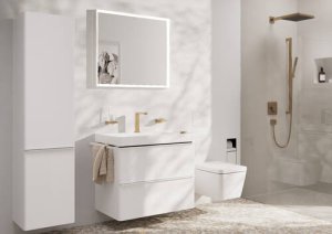 Rankinė dušo galvutė HANSGROHE Pulsify E 100, 1 srovės, EcoSmart+, spalva - šlifuota bronza (brushed bronze)