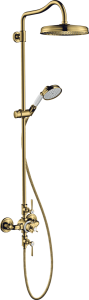 Termostatinė dušo sistema AXOR Montreux su 240 1jet lietaus dušo galva, poliruoto aukso spalvos (Polished Gold Optic)