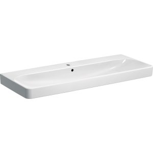 Praustuvas Geberit Smyle Square 120x48 cm,  su skyle maišytuvui, su perlypimo anga