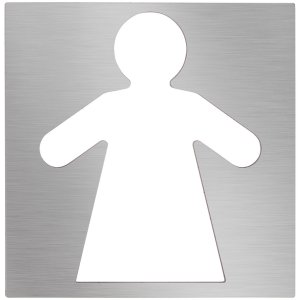 Piktograma Moterų WC", matinis nerūdijantis plienas