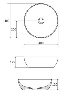 Praustuvas Ravak Uni 400 B Slim, Ø 400 mm
