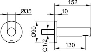 Vonios snapas IXMO 152mm juodas matinis