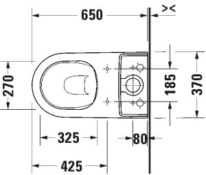 WC puodas D-Neo Rimless Washdown, be bakelio