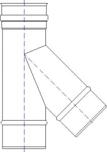 Vienasienis nerūdijančio plieno 45° trišakis JEREMIAS OV/EW16 Dn100 x 193