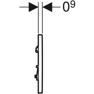 Pneumatinis pisuaro rėmo vandens nuleidimo mygtukas Geberit Type 20, matinis chromas/chromas