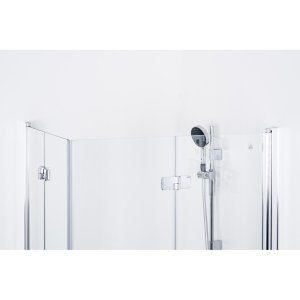 Dušo kabina Brasta Glass SIMONA 875-888x875-888x2000 skaidrus stiklas, juodas profilis