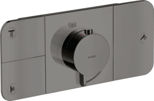 Dekoratyvinė dalis AXOR One potinkiniam termostatiniam maišytuvui, 3 fuknkcijų, poliruoto juodo chromo spalvos (Polished Black Chrome)
