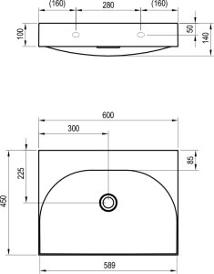 Baldinis praustuvas Ravak Lite 600x450 mm