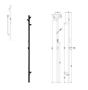 Elektrinis rankšluosčių džiovintuvas BEMETA 1720 mm, nerūdijančio plieno, juodas matinis