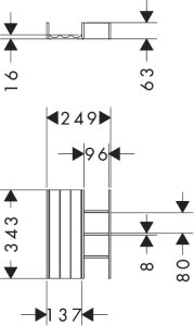 Stalčiaus skirtukų rinkinys Hansgrohe IntraStoris, 340 mm stalčiams, 580x475 mm, natūralaus ąžuolo spalvos