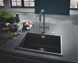 Plautuvė GROHE K700U 50C 457x406 universali, granito juoda spalva