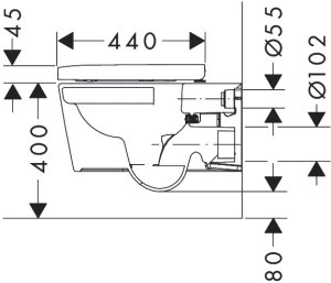 Pakabinamo WC unitazo Hansgrohe EluPura S su AquaHelix Flush nuleidimu, HygieneEffect danga ir dangčio su SoftClose+ QuickRelease komplektas