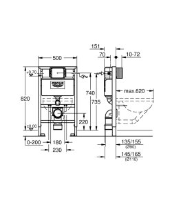 Potinkinis WC rėmas GROHE Rapid SL