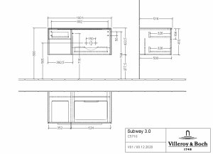 Spintelė apatinė Subway 3.0 1001x422,5x516 lentynėlė kairėje, Briliant white, chromuotos rankenėlės