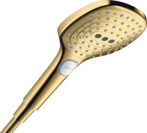 Rankinė dušo galva HANSGROHE Raindance Select E 120, 3 srovių, spalva - poliruoto aukso (polished gold optic)