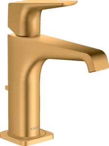 Praustuvo maišytuvas AXOR Citterio E 130 su svirtiniu (pop-up) dugno vožtuvu, šlifuoto aukso spalvos (Brushed Gold Optic)