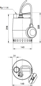 Siurblys drenažui Grundfos Unilift KP 150 A 1; 0,3kW