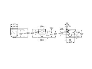 Pakabinamas unitazas Roca Inspira Round Compact Rimless (be dangčio), spalva Coffee