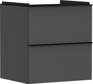 Pakabinama spintelė po praustuvu Hansgrohe Xelu Q, su dviem stalčiais, 580/475 mm, matinė pilka