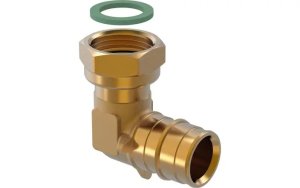 Alkūnė su veržle Q&E 25x3/4" žalvaris (5/35)