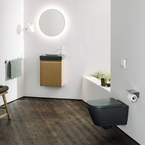 Unitazo sėdynė su dangčiu Laufen MEDA, su lėto nusileidimo sistema, spalva - Graphite matinė