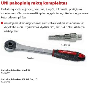 Pakopinis raktas ROTHENBERGER UNI Dn3/8" - 1"