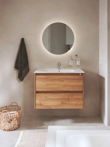 Veidrodis Roca LUNA 800x25x800 mm, su perimetro LED apšvietimu